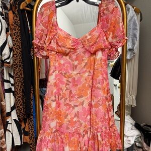 GB Vibrant Pink Floral Mini Dress